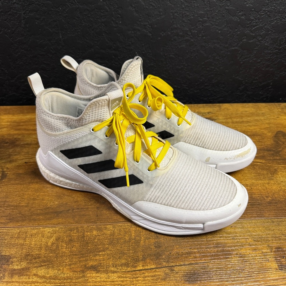 Adidas Crazyflight FX1792 White Yellow Mesh Volleyball Shoes Mens 12.5